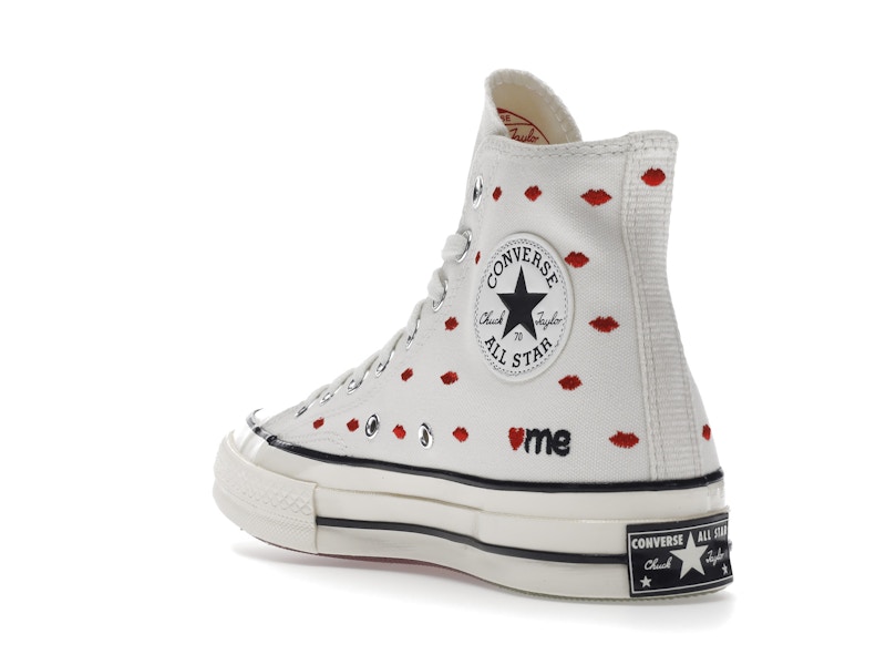 Converse Chuck Taylor All Star 70 Hi Embroidered Lips Vintage White