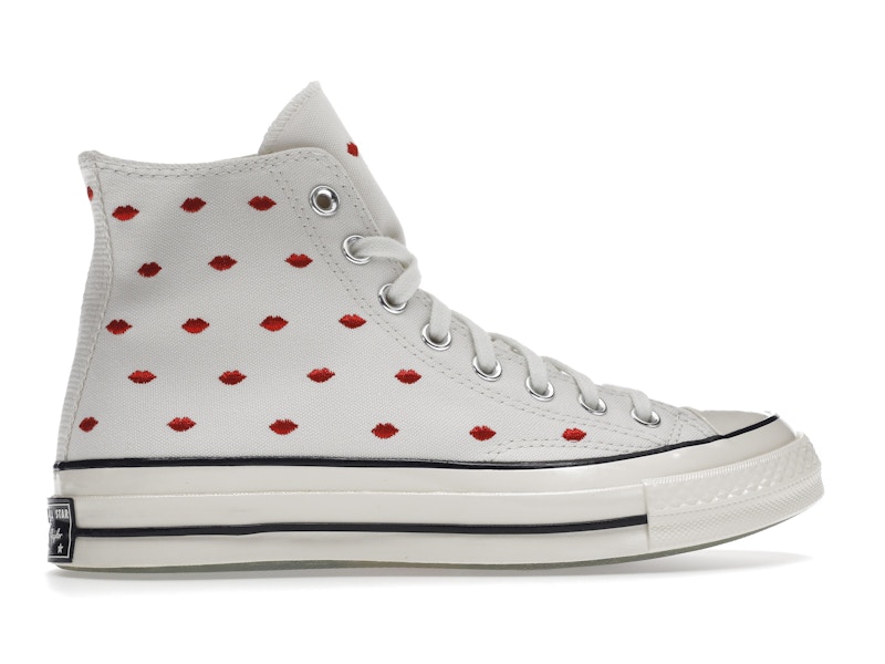 Converse Chuck Taylor All Star 70 Hi Embroidered Lips Vintage White