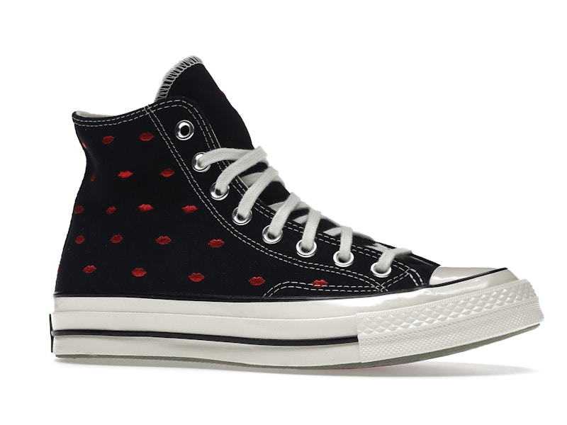 Converse Chuck Taylor All Star 70 Hi Embroidered Lips Black