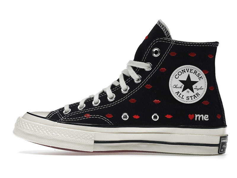 Converse Chuck Taylor All Star 70 Hi Embroidered Lips Black