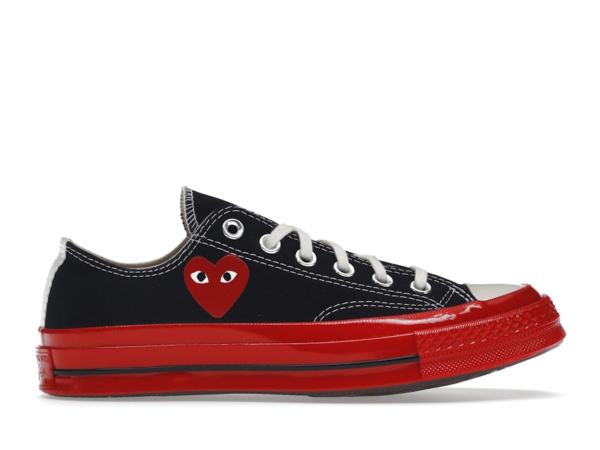 Converse Chuck Taylor All Star 70 Ox Comme des Garcons PLAY Black Red  Midsole - A01795C - US