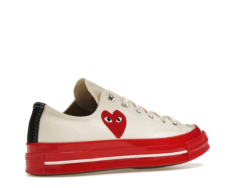 Converse Chuck Taylor All Star 70 Ox Comme des Garcons PLAY Egret Red Midsole
