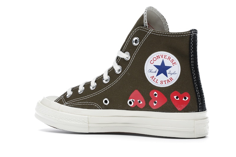 Converse Chuck Taylor All Star 70 Hi Comme des Garcons PLAY Multi-Heart Green