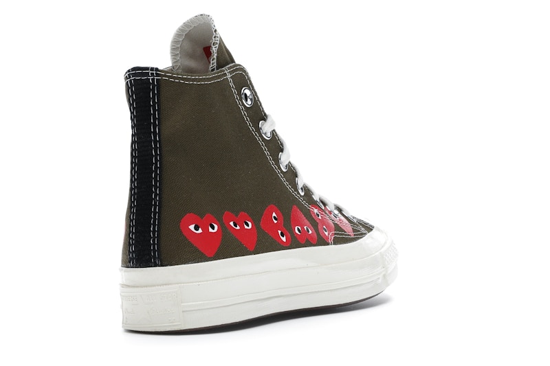 Converse Chuck Taylor All Star 70 Hi Comme des Garcons PLAY Multi-Heart Green