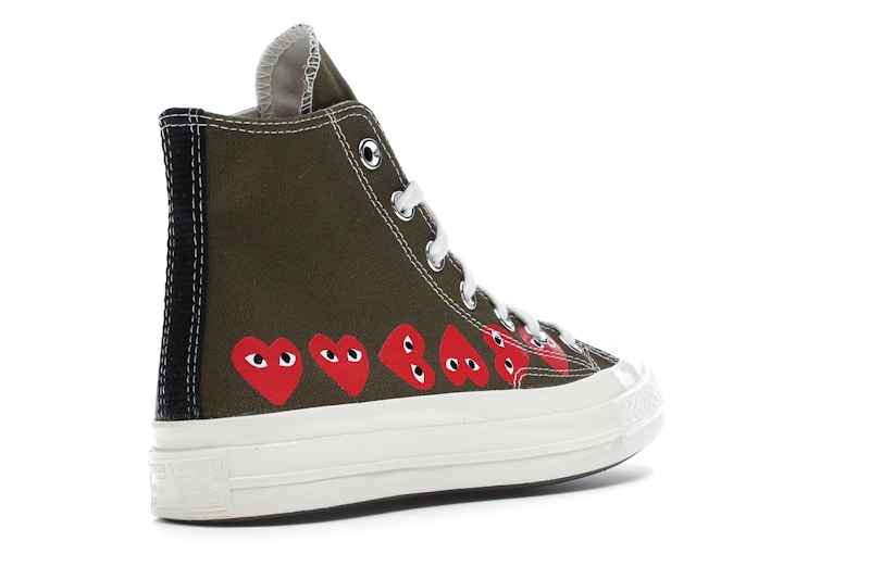 Converse Chuck Taylor All Star 70 Hi Comme des Garcons PLAY Multi-Heart Green