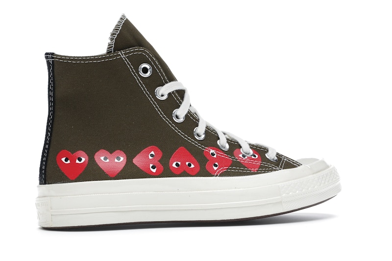Converse Chuck Taylor All Star 70 Hi Comme des Garcons PLAY Multi-Heart Green