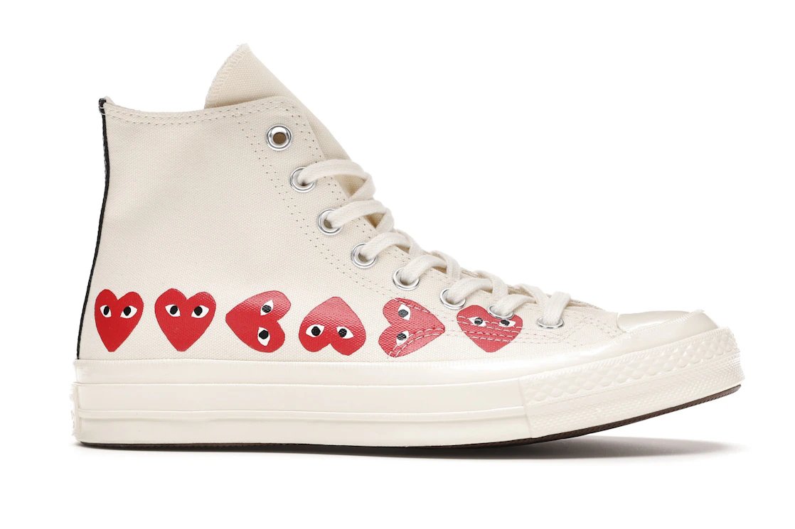 Converse Chuck Taylor All Star 70 Hi Comme des Garcons PLAY Multi-Heart White