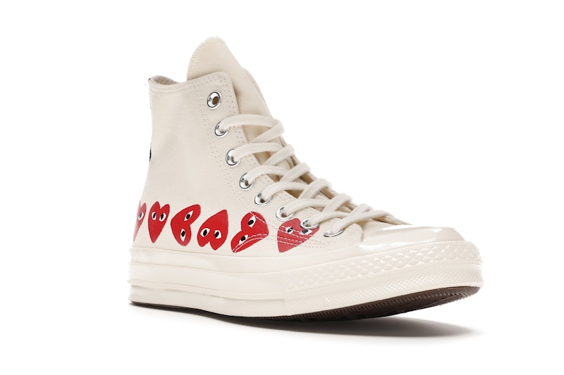 Converse Chuck Taylor All Star 70 Hi Comme des Garcons PLAY Multi-Heart White