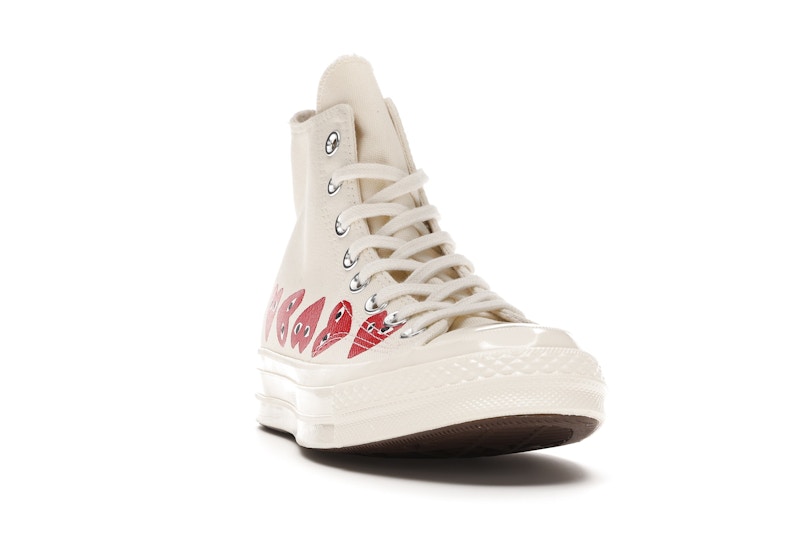 Converse Chuck Taylor All Star 70 Hi Comme des Garcons PLAY Multi-Heart White