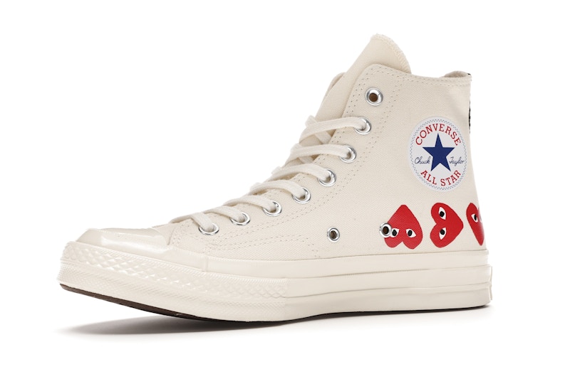 Converse Chuck Taylor All Star 70 Hi Comme des Garcons PLAY Multi-Heart White