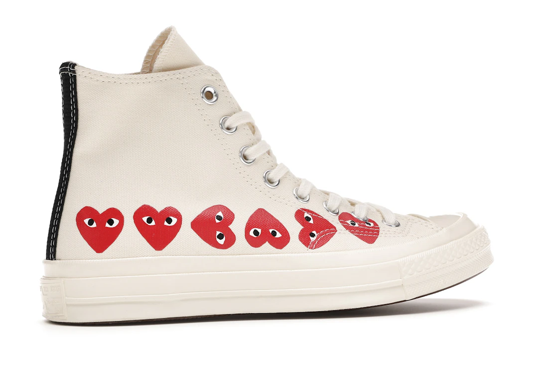 Converse Chuck Taylor All Star 70 Hi Comme des Garcons PLAY Multi-Heart White
