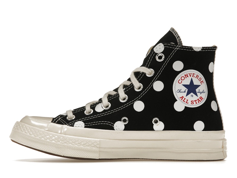 Converse Chuck Taylor All Star 70 Hi Comme des Garcons PLAY  Polka Dot Black