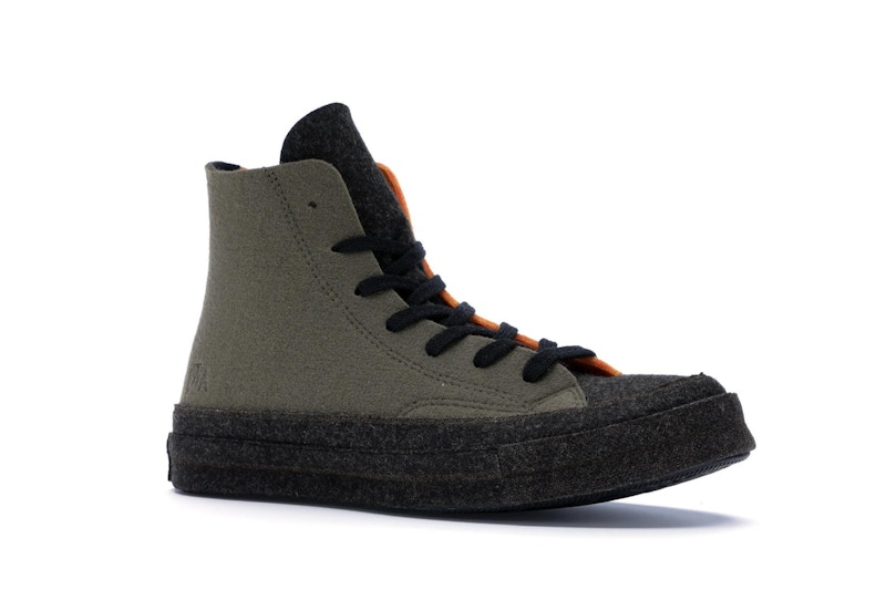 Converse Chuck Taylor All Star 70 Hi JW Anderson Felt Stone Grey Flame Orange