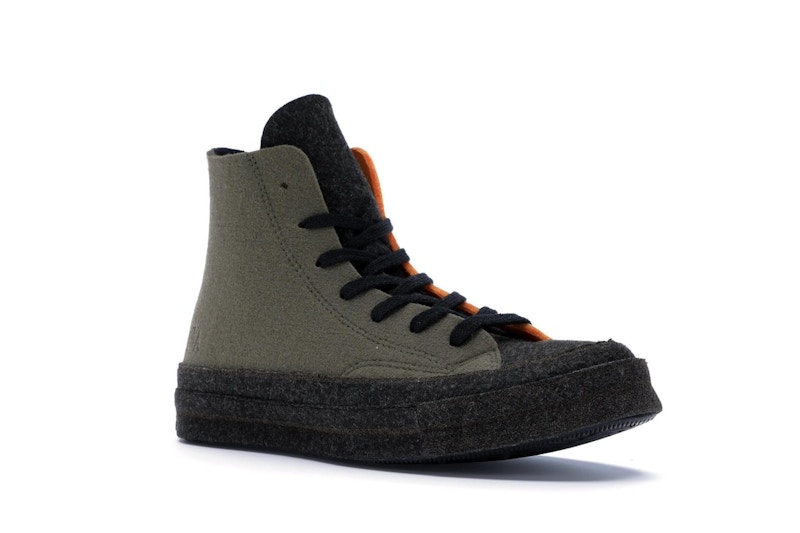 Converse Chuck Taylor All Star 70 Hi JW Anderson Felt Stone Grey Flame Orange