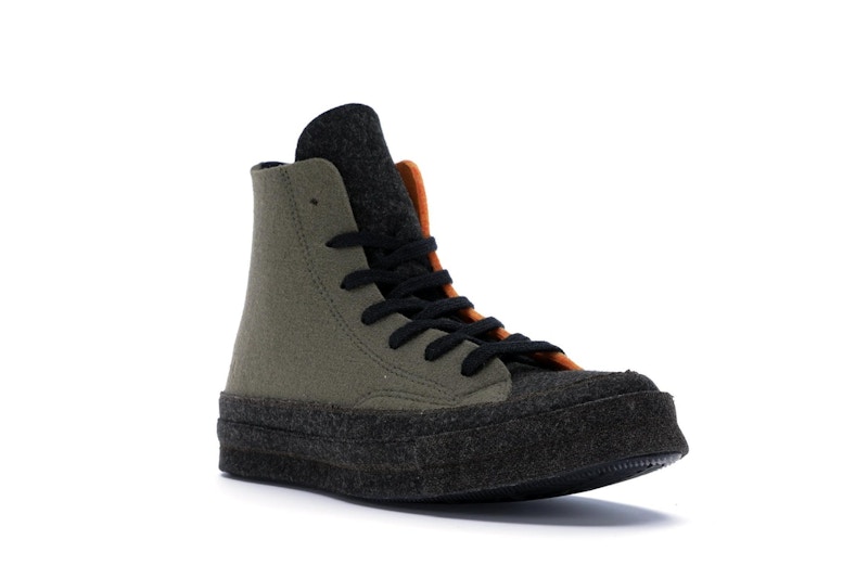 Converse Chuck Taylor All Star 70 Hi JW Anderson Felt Stone Grey Flame Orange