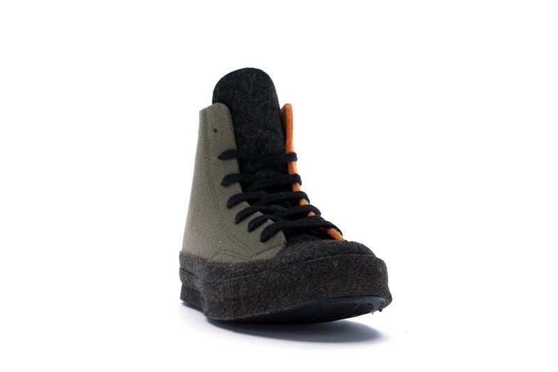 Converse Chuck Taylor All Star 70 Hi JW Anderson Felt Stone Grey Flame Orange