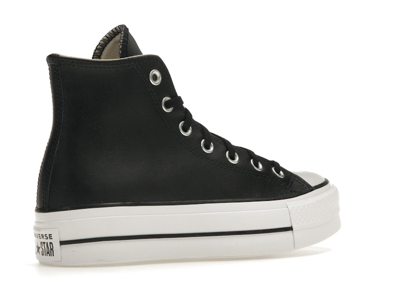 Converse Chuck Taylor All Star Lift Hi Black Leather (Women's)