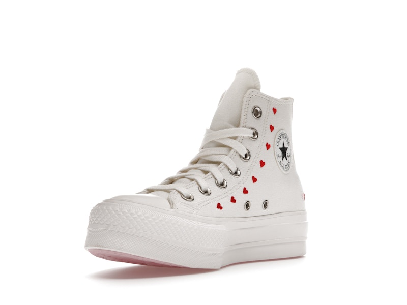 Converse Chuck Taylor All Star Lift Hi White Red (Women's)