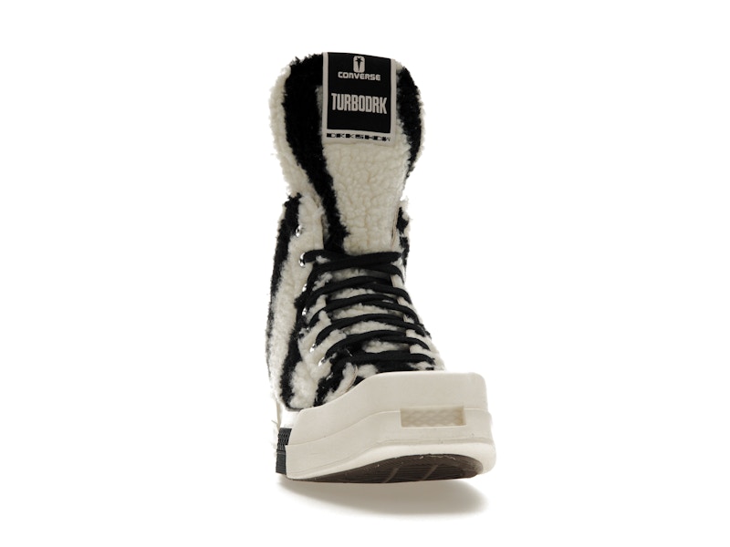 Converse TURBODRK Chuck Taylor All Star 70 Hi Rick Owens DRKSHDW Sherpa Zebra Print White Black