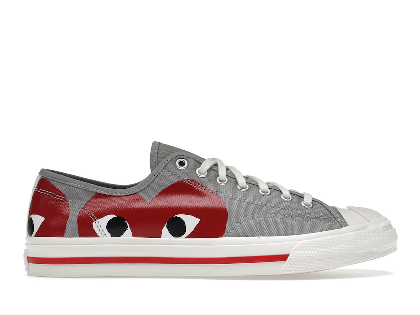 Converse Jack Purcell Comme des Garcons PLAY Grey Red Men's - 171260C - US