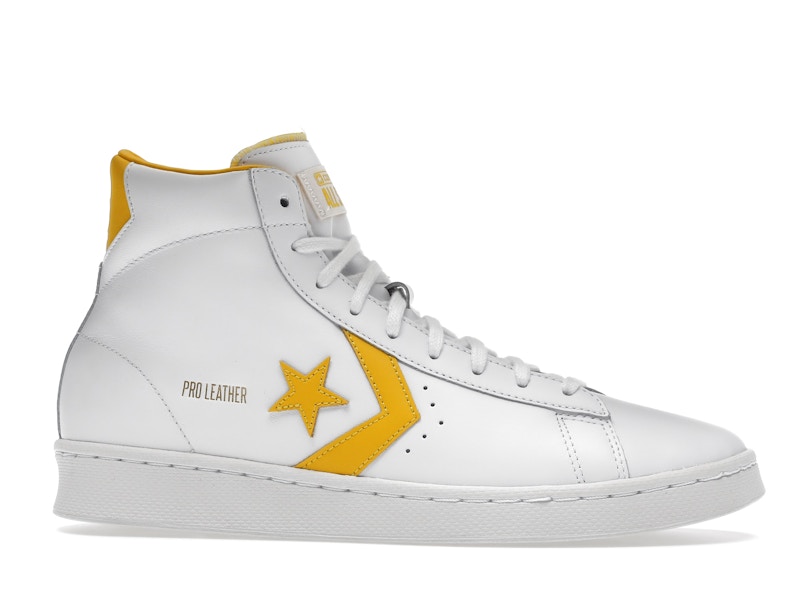 Converse Pro Leather Hi White Amarillo