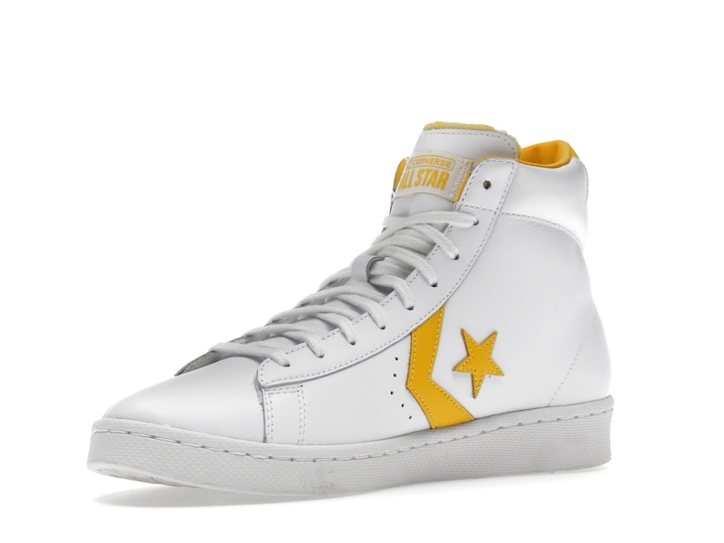 Converse Pro Leather Hi White Amarillo