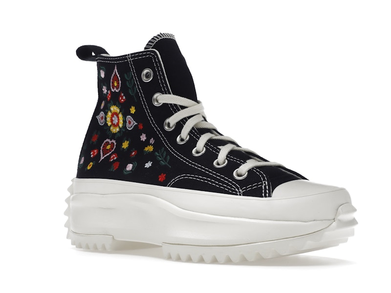 Converse Run Star Hike Hi Floral Embroidery Black