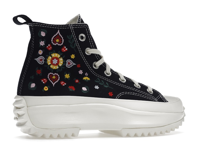 Converse Run Star Hike Hi Floral Embroidery Black