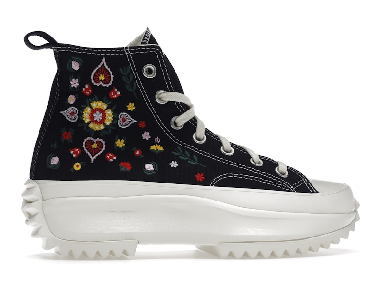 Converse Run Star Hike Hi Floral Embroidery Black