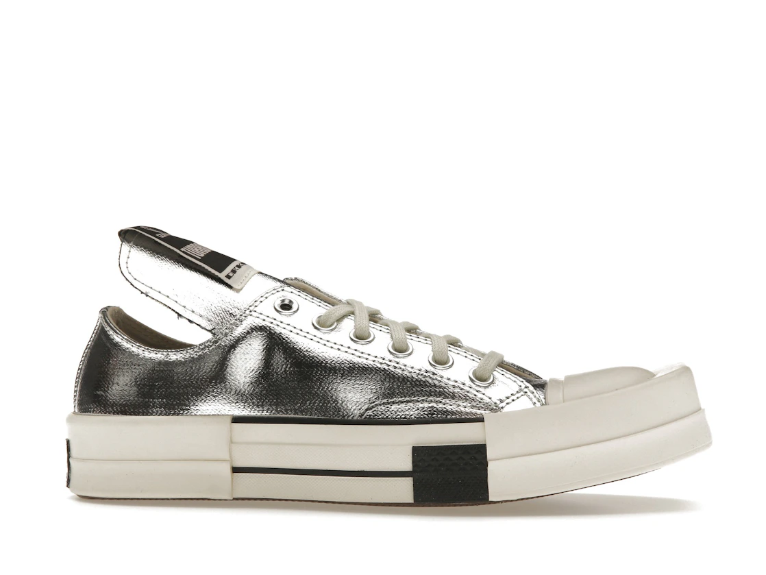 Converse TURBODRK Chuck Taylor All Star 70 Ox Rick Owens DRKSHDW Silver White