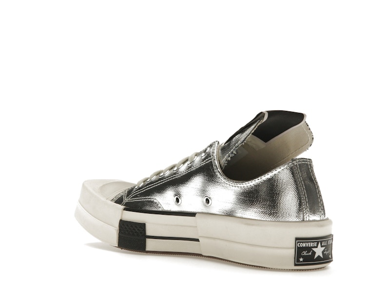 Converse TURBODRK Chuck Taylor All Star 70 Ox Rick Owens DRKSHDW Silver White