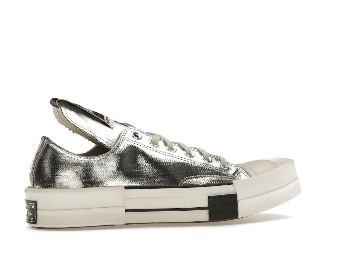 Converse TURBODRK Chuck Taylor All Star 70 Ox Rick Owens DRKSHDW Silver White