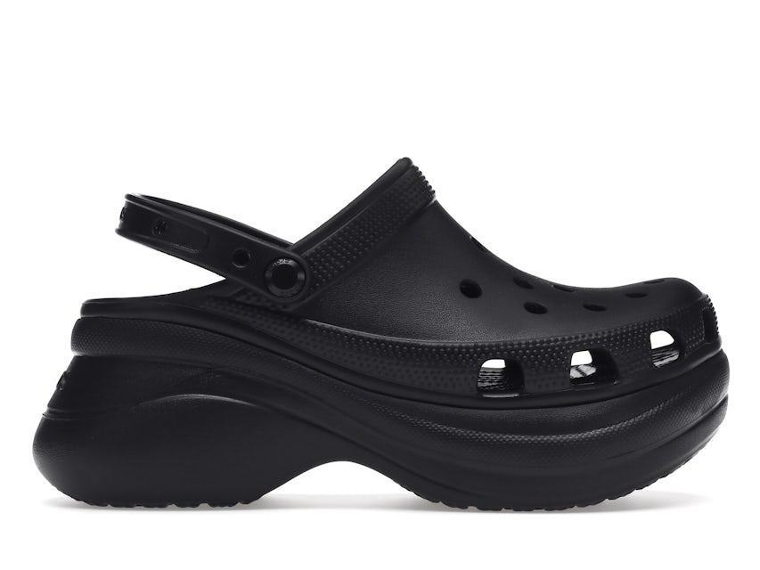 Crocs Bae platform shoes with chain detail in black