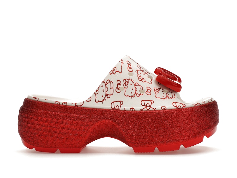 Crocs Hello Kitty Stomp Slide Red ハローキティ 50周年記念 Crocs Stomp Slide Hello Kitty 50th Anniversary Red Glitter