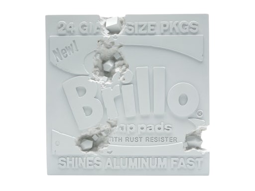 Daniel Arsham x Andy Warhol Figurine Cube Brillo Eroded Box Bleu 0
