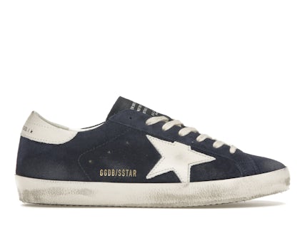 Golden Goose Super-Star Azul marino Suede Blanco Hombre GMF00101