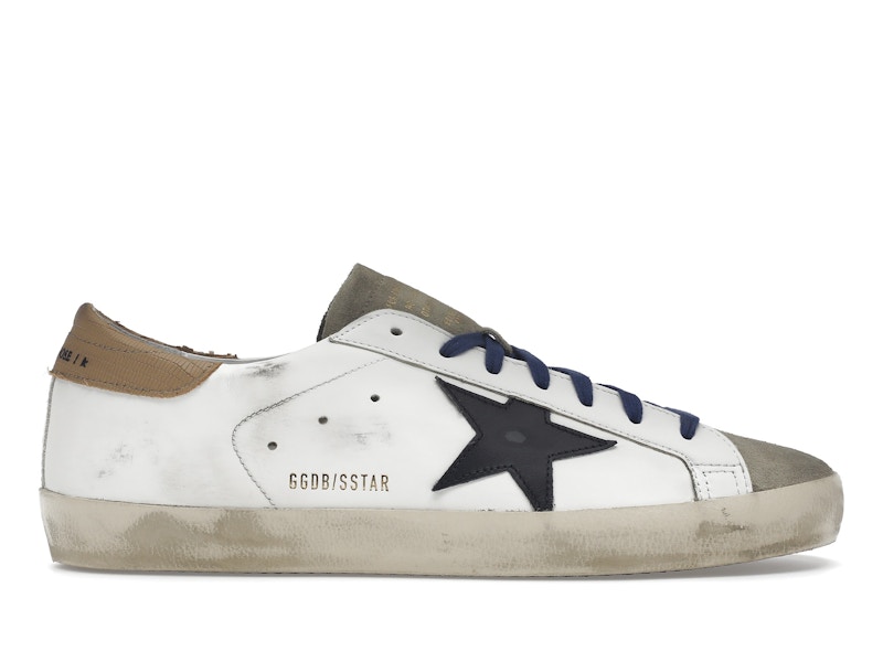 Golden Goose Super Star Suede Toe White Taupe Royal Blue Black