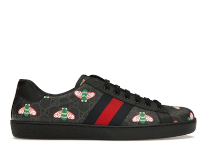 Gucci Ace Bee Estampado Negro Hombre 429445 UIE10 1095 MX