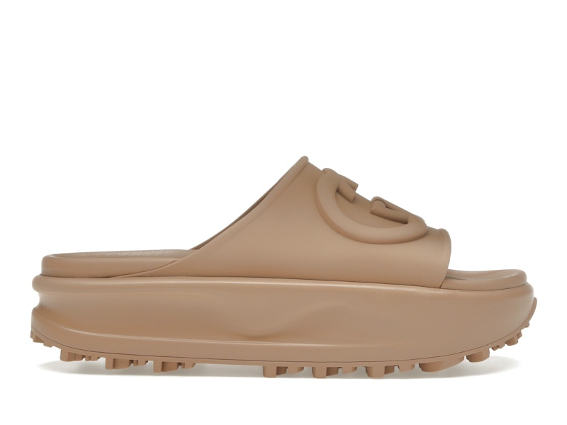 Gucci GG Oversize Slide Sandal Interlocking G Light Brown