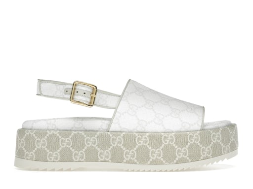Gucci GG Platform Sandal Blanc Beige (femme) 0