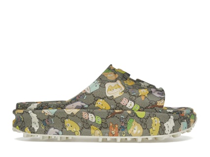 Gucci Slide Sandal Pikarar GG Animal Print Men's 737518 JAAC6