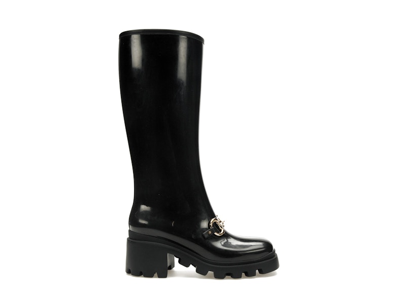 Gucci rain top boots black
