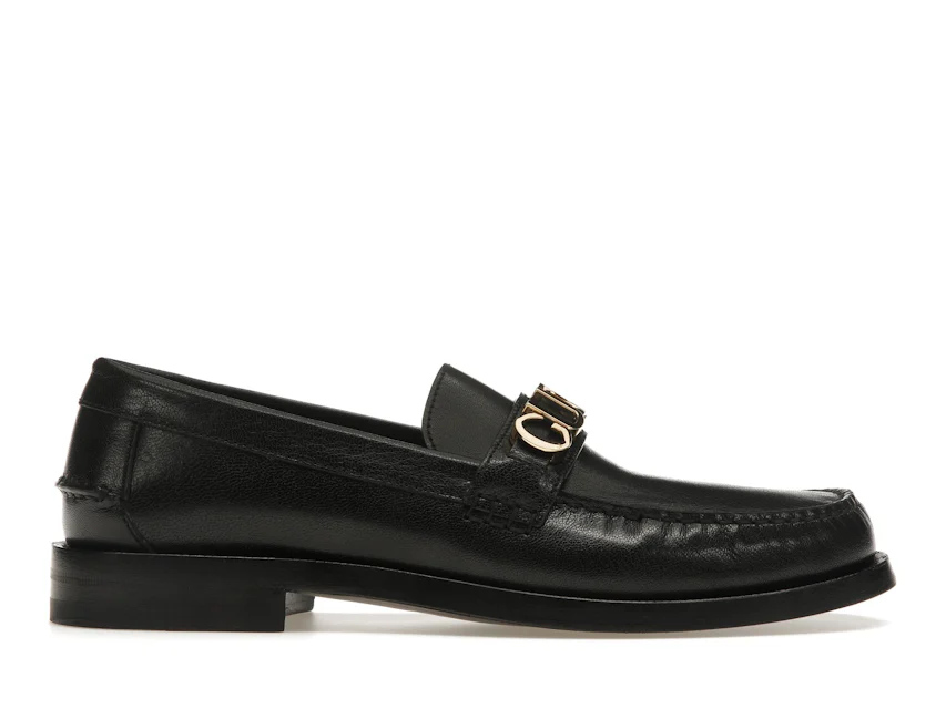 Gucci Logo Loafers Black Leather - 700036 D3V00 1000 - IT