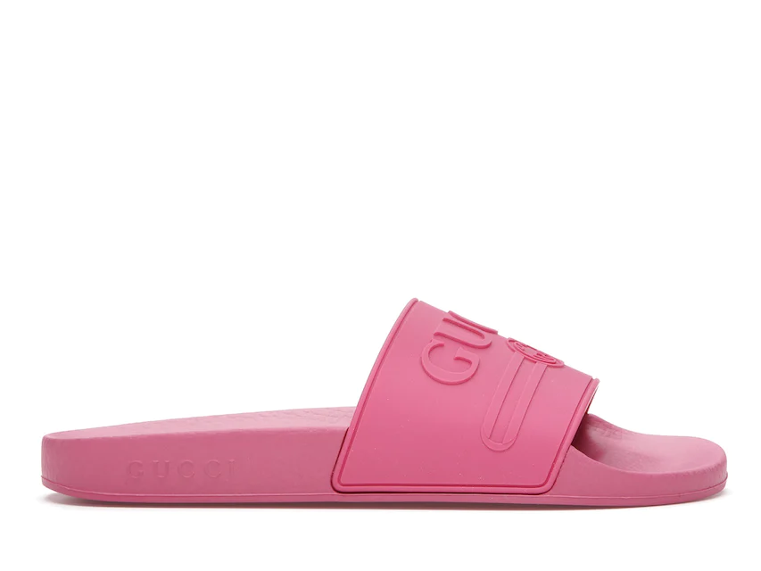 Gucci Logo Slide Pink Rubber (Women's) 0