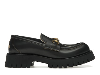 Gucci Lug Horsebit 30mm Plateau Loafer Schwarz Leder – _577236