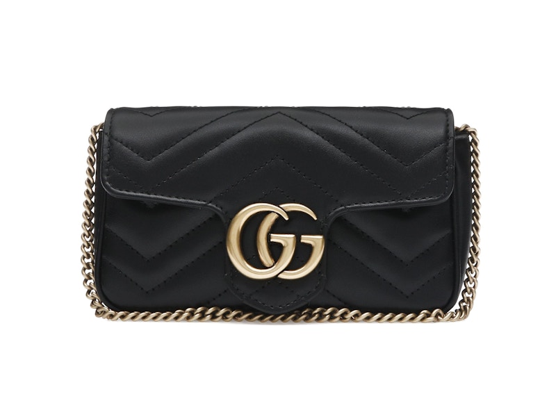 Gucci GG Marmont Matelasse Super Mini Bag Black in Leather with