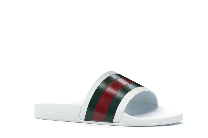 Gucci white pursuit pool slides Clearance