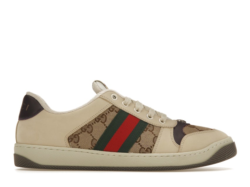 GUCCI Black Monogram Authentic Sneakers Leather and Canvas GG 