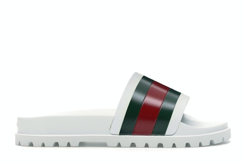 Sandals Gucci Shoes Sale Womens Uk Gucci Web Slide Sandal White