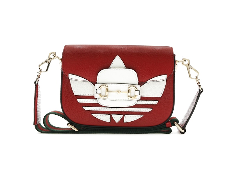 GUCCI×adidas ショルダーバッグ Horsebit Trefile 1955 722009 GUCCI X ADIDAS Textured Dollar Calfskin Web Trefoil Mini